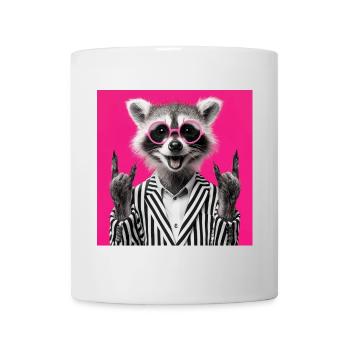 Raccoon with Double Skirt Hand Gesture - Mug - white - Front
