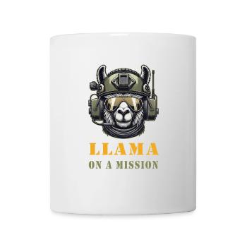 Llama in Mission / Military Design - Mug - white - Front