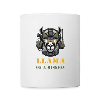Llama in Mission / Military Design - Mug - white - Front