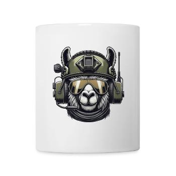 Llama Conception militaire - Mug blanc - blanc - Devant