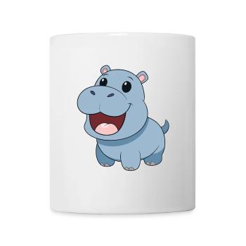 Happy and smiling baby hippo - Mug - white - Front