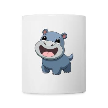 Bébé hippopotame joyeux et souriant (v02) - Mug blanc - blanc - Devant