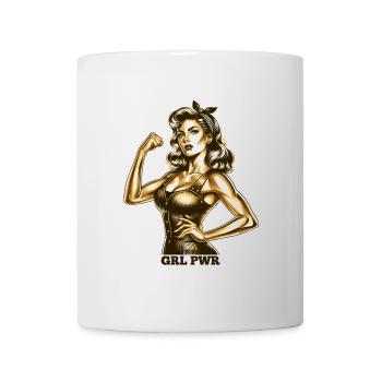 Strong Woman GRL PWR Rockabilly Gold Gift - Mug - white - Front