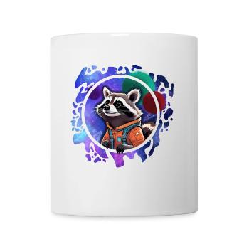 Weltraum-Raccoon mit Astronautenanzug - Tasse - Weiß - Vorne