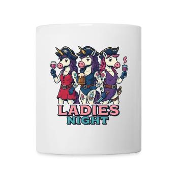 Ladies Night - Piraten & Einhörner - Tasse - Weiß - Vorne