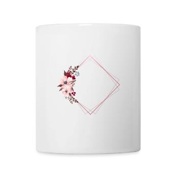 Blumen im rechteckigen Rahmen / Pink-Töne - Tasse - Weiß - Vorne