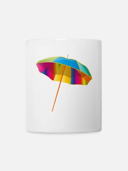 Bunter Sonnenschirm in leuchtenden Farben - Tasse - Weiß