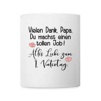 ALLES LIEBE ZUM 1. VATERTAG BABY PAPA KOMPLIMENTE - Tasse - Weiß - Vorne