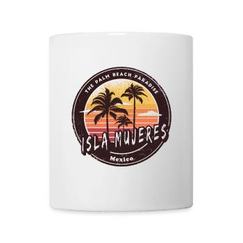 Isla Mujeres Mexiko Palmen Strand Design - Tasse - Weiß - Vorne