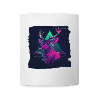 Neon DJ Hirsch – Funny Party Hirsch - Mug - white - Front