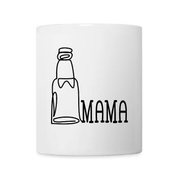 MAMA LINIENZEICHNUNG BIER TRINKEN - Tasse - Weiß - Vorne