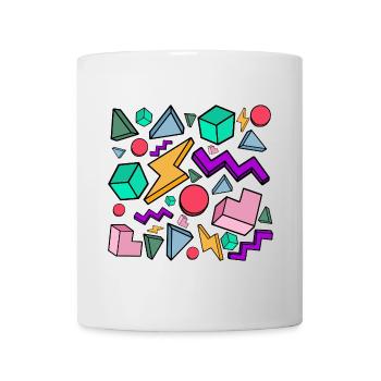 80er Jahre Ästhetik Vintage Retro - Tasse - Weiß - Vorne