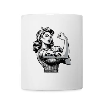 Strength Strong Woman Rockabilly Style Gift - Mug - white - Front