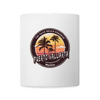 Puerto Vallarta, Mexique, Coucher de soleil Design - Mug blanc - blanc - Devant