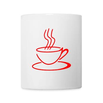 Minimalistischer und moderner Kaffee - Tasse - Weiß - Vorne