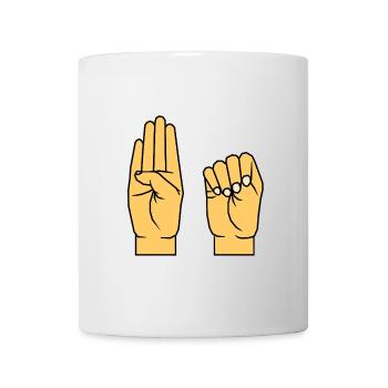 Universal hand signal for help, SOS Hand sign - Mug - white - Front