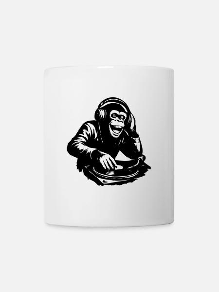 DJ The Monkey Danse à la Banksy - Mug blanc - blanc