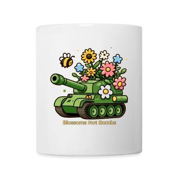 Des fleurs, pas des bombes - Mug blanc - blanc - Devant
