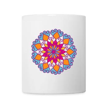 Mandala Yoga Fleur Ornement Inde Yogi Méditation - Mug blanc - blanc - Devant