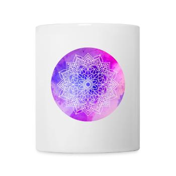 Yoga Mandala violett Aquarell Kreis Meditation om - Tasse - Weiß - Vorne