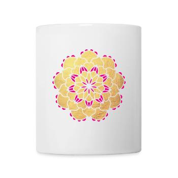 Mandala Gold Flower Yoga India Mediation Luxury om - Mug - white - Front