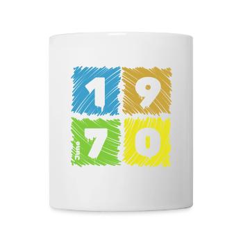 55. Écussons Geburtstag Farbige depuis 06/1970 - Mug blanc - blanc - Devant