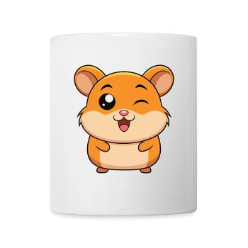 Bébé cochon d’Inde rigolo faisant un clin d'œil - Mug blanc - blanc - Devant