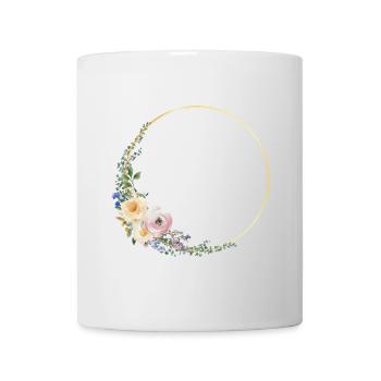 Couronne florale colorée, personnalisable - Mug blanc - blanc - Devant