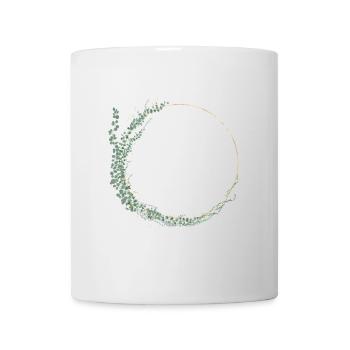 Eucalyptus wreath, personalizable - Mug - white - Front