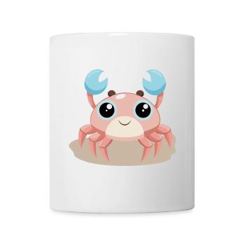 Bébé crabe joyeux sur la plage (v02) - Mug blanc - blanc - Devant