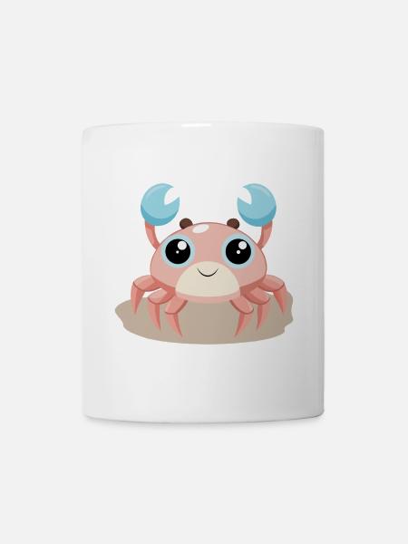 Glückliches Krebsbaby am Strand (v02) - Tasse - Weiß