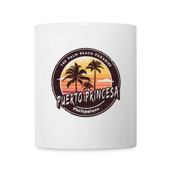 Puerto Princesa Philippines Palmier de plage Design - Mug blanc - blanc - Devant