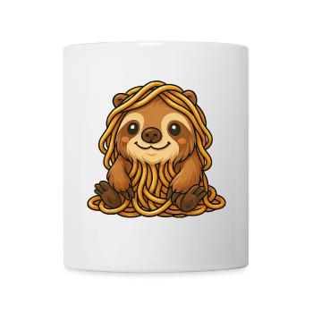 Lustige Capybara mit Spaghetti und Nudeln - Tasse - Weiß - Vorne