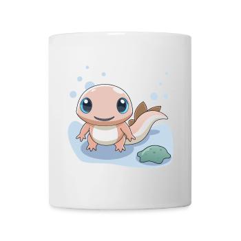 Kleiner rosa Salamander am Ufer - Tasse - Weiß - Vorne