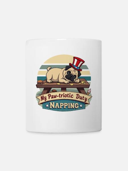 Mops Nickerchen - Tasse - Weiß