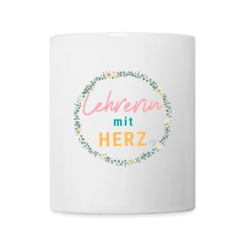 Lehrerin mit Herz! Personalisierbares Design - Tasse - Weiß - Vorne
