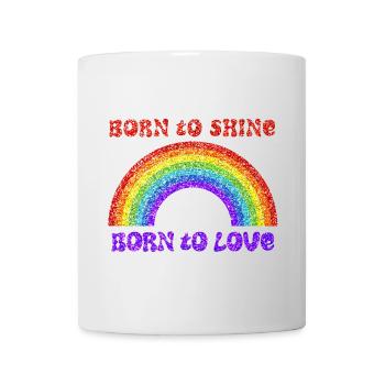 Regenbogen, geboren zu lieben, Stolz, LGBTQ+ - Tasse - Weiß - Vorne