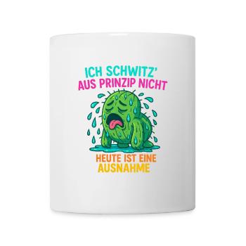 Funny cactus design – "I sweat on principle - Mug - white - Front