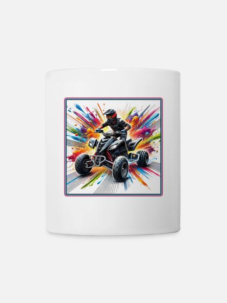Quad Power – Farbenexplosion - Tasse - Weiß
