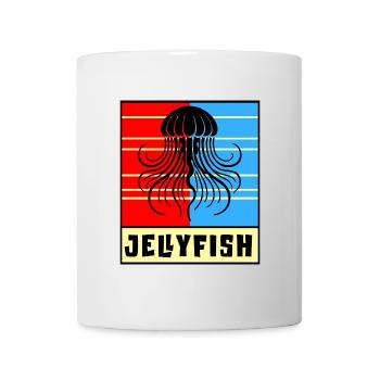 Qualle – Retro Design - Tasse - Weiß - Vorne