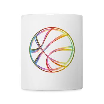 Basketball – Sportliches Design mit buntem Schwung - Tasse - Weiß - Vorne