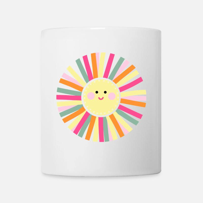 Sunshine puts you in a good mood, colorful sun - Mug - white