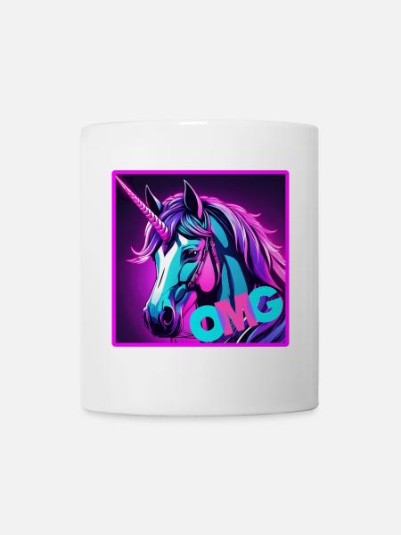 buntes unicorn - Tasse - Weiß