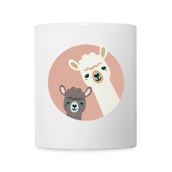 Deux alpagas curieux – Duo d’animaux amusants - Mug blanc - blanc - Devant