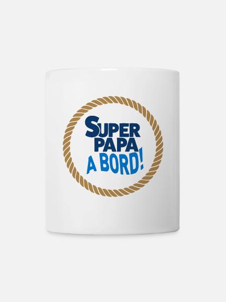 Super-Papa an Bord - Tasse - Weiß