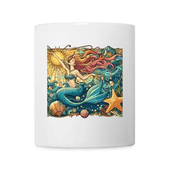 Mermaid Mermaid Red Hair Art Nouveau Gift - Mug - white - Front