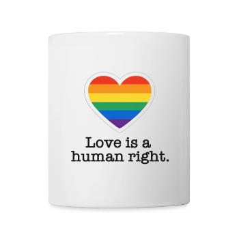 Love is a Human Right – Pride Heart - Mug - white - Front