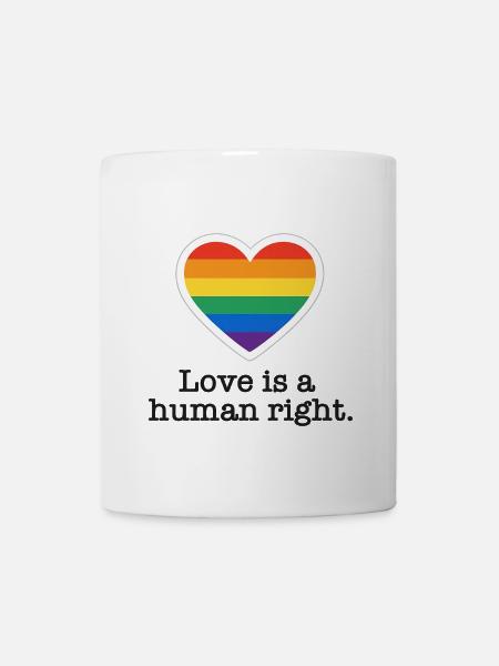 Love is a Human Right – Pride Heart - Mug - white
