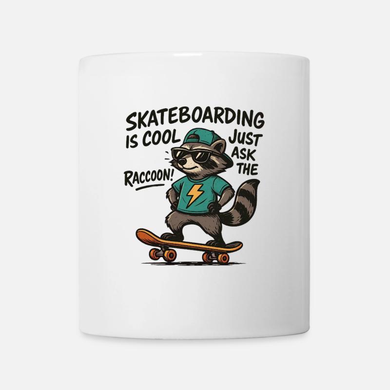Raccoon Skate Lightning Style - Mug - white