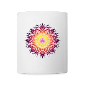 Psychedelisches Feuer-Mandala - Tasse - Weiß - Vorne